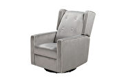 Relax lounge maunal swivel glider recliner light gray velvet by La Spezia additional picture 2