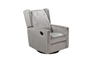 Relax lounge maunal swivel glider recliner light gray velvet by La Spezia additional picture 12