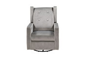 Relax lounge maunal swivel glider recliner light gray velvet by La Spezia additional picture 3