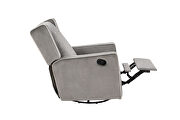 Relax lounge maunal swivel glider recliner light gray velvet by La Spezia additional picture 4