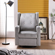 Relax lounge maunal swivel glider recliner light gray velvet by La Spezia additional picture 10