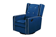 Relax lounge maunal swivel glider recliner blue velvet by La Spezia additional picture 4