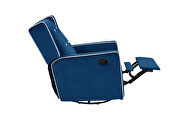 Relax lounge maunal swivel glider recliner blue velvet by La Spezia additional picture 7