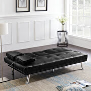 Futon sofa bed sleeper black pu by La Spezia additional picture 11