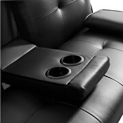 Futon sofa bed sleeper black pu by La Spezia additional picture 12