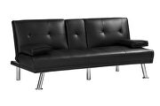 Futon sofa bed sleeper black pu by La Spezia additional picture 7