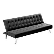 Black pu sofa with metal legs by La Spezia additional picture 11