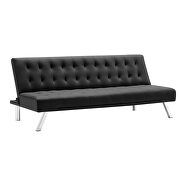 Black pu sofa with metal legs by La Spezia additional picture 12
