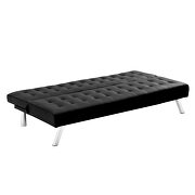 Black pu sofa with metal legs additional photo 3 of 14