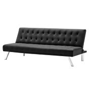 Black pu sofa with metal legs additional photo 4 of 14
