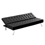 Black pu sofa with metal legs additional photo 5 of 14