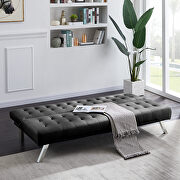 Black pu sofa with metal legs by La Spezia additional picture 7