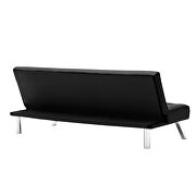 Black pu sofa with metal legs by La Spezia additional picture 8