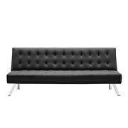 Black pu sofa with metal legs by La Spezia additional picture 10