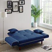 Relax lounge sofa bed sleeper with 2 pillows navy blue fabric by La Spezia additional picture 15