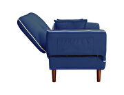 Relax lounge sofa bed sleeper with 2 pillows navy blue fabric by La Spezia additional picture 3