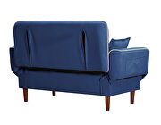 Relax lounge sofa bed sleeper with 2 pillows navy blue fabric by La Spezia additional picture 7