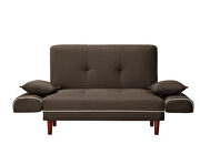 Relax lounge sofa bed sleeper with 2 pillows brown fabric by La Spezia additional picture 11