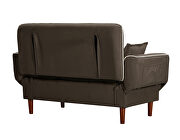 Relax lounge sofa bed sleeper with 2 pillows brown fabric by La Spezia additional picture 14