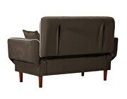 Relax lounge sofa bed sleeper with 2 pillows brown fabric by La Spezia additional picture 7