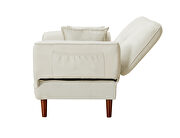 Relax lounge sofa bed sleeper with 2 pillows beige fabric by La Spezia additional picture 2