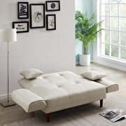 Relax lounge sofa bed sleeper with 2 pillows beige fabric by La Spezia additional picture 13