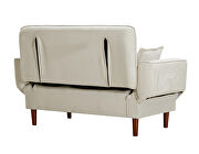 Relax lounge sofa bed sleeper with 2 pillows beige fabric by La Spezia additional picture 14