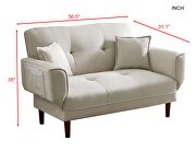 Relax lounge sofa bed sleeper with 2 pillows beige fabric by La Spezia additional picture 15