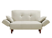 Relax lounge sofa bed sleeper with 2 pillows beige fabric by La Spezia additional picture 6