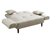 Relax lounge sofa bed sleeper with 2 pillows beige fabric by La Spezia additional picture 7