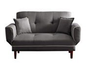 Relax lounge sofa bed sleeper with 2 pillows gray fabric by La Spezia additional picture 15