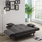 Relax lounge sofa bed sleeper with 2 pillows gray fabric additional photo 3 of 14