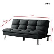 Relax lounge futon sofa bed sleeper dark gray fabric by La Spezia additional picture 2