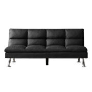 Relax lounge futon sofa bed sleeper black fabric by La Spezia additional picture 13