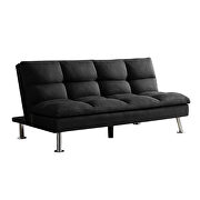 Relax lounge futon sofa bed sleeper black fabric additional photo 3 of 12