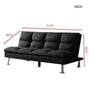 Relax lounge futon sofa bed sleeper black fabric additional photo 5 of 12