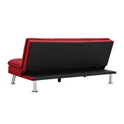 Relax lounge futon sofa bed sleeper red fabric by La Spezia additional picture 3