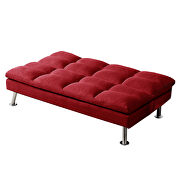 Relax lounge futon sofa bed sleeper red fabric additional photo 5 of 12