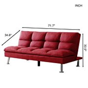 Relax lounge futon sofa bed sleeper red fabric by La Spezia additional picture 6