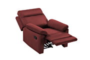 Red fabric relax lounge manual recliner by La Spezia additional picture 7