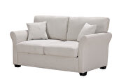 Beige color linen fabric relax lounge loveseat by La Spezia additional picture 11