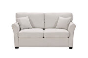 Beige color linen fabric relax lounge loveseat by La Spezia additional picture 6