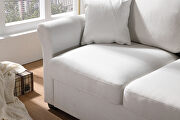 Beige color linen fabric relax lounge loveseat by La Spezia additional picture 7