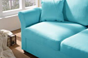 Blue color linen fabric relax lounge loveseat by La Spezia additional picture 9