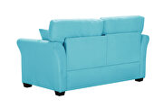 Blue color linen fabric relax lounge loveseat by La Spezia additional picture 10