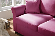 Purple color linen fabric relax lounge loveseat additional photo 2 of 10