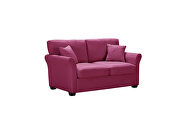 Purple color linen fabric relax lounge loveseat additional photo 3 of 10