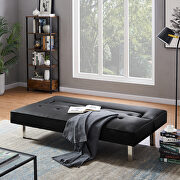 Futon sofa bed sleeper black pu by La Spezia additional picture 14