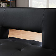 Futon sofa bed sleeper black pu additional photo 4 of 15