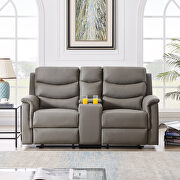 2-seater motion sofa gray pu additional photo 3 of 9